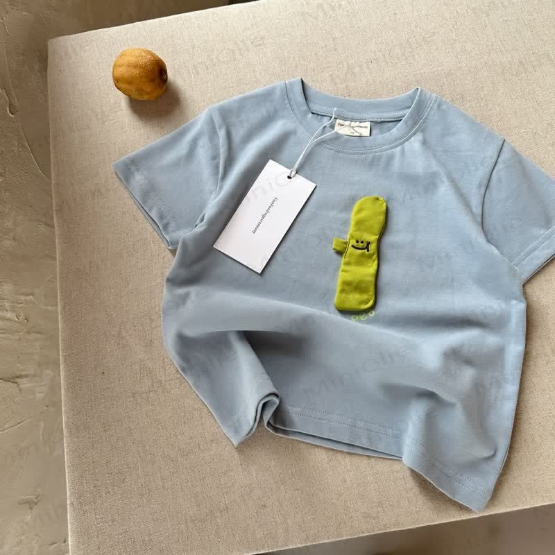 Toddler Cotton Fruit Embroidery T-Shirt - Blue - 8-9T - image 4