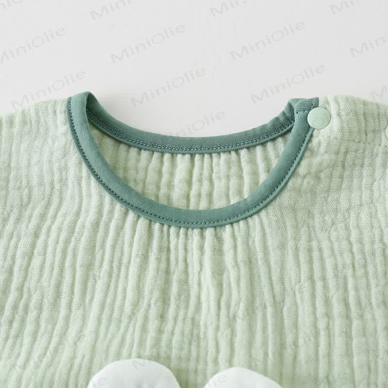 Baby Green Animal Trim Top and Shorts 2-piece Sleeveless Set - image 3