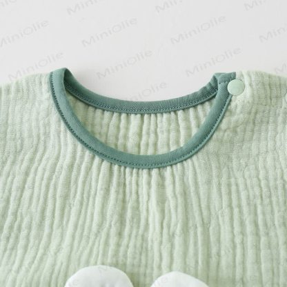 Baby Green Animal Trim Top and Shorts 2-piece Sleeveless Set - image 3