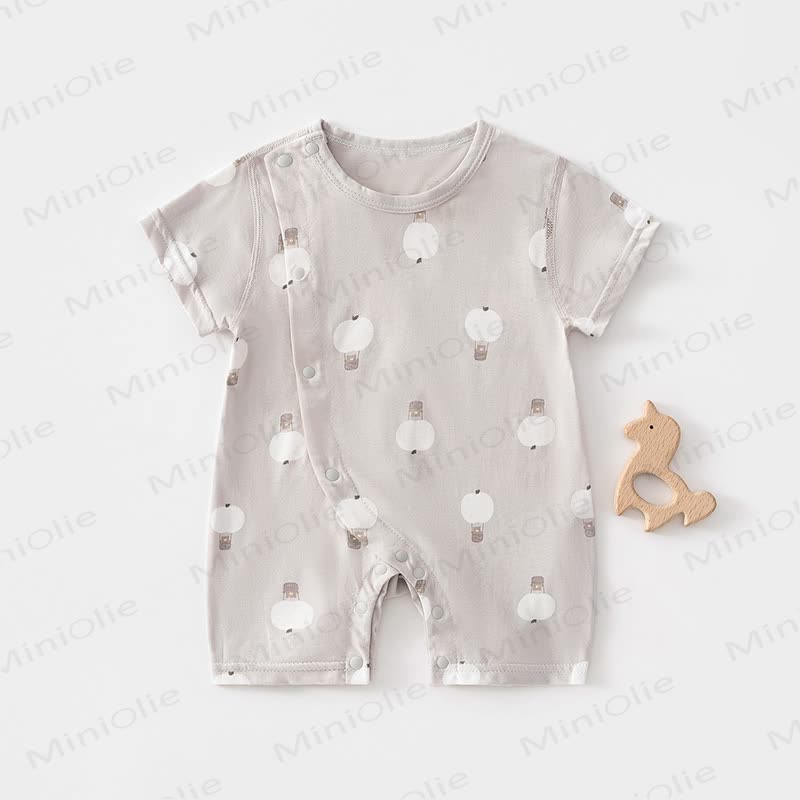 Baby Cotton Animal Print Romper - Green - 18-24M - image 1
