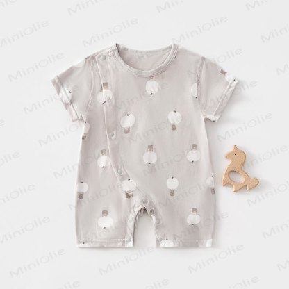 Baby Cotton Animal Print Romper - Green - 18-24M - image 1