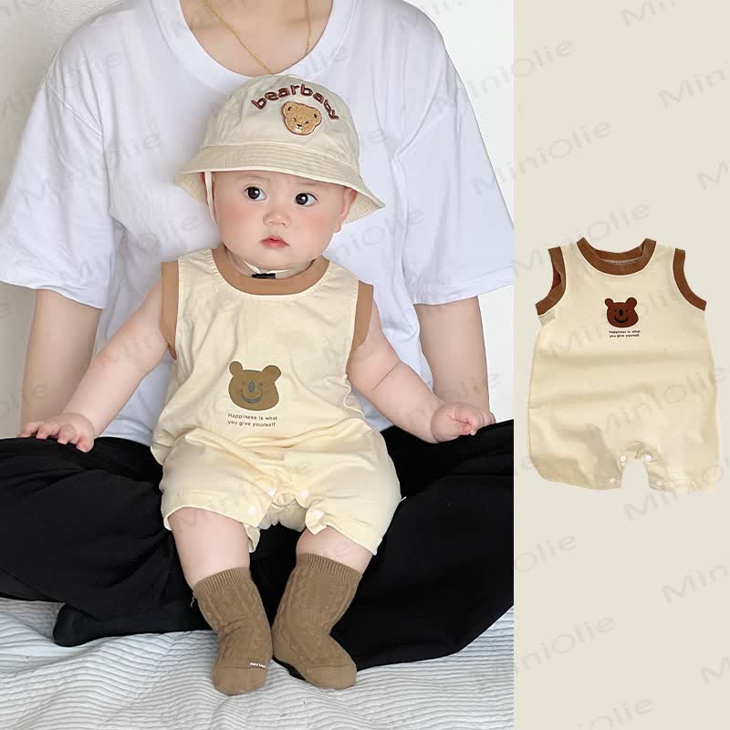 Baby Cotton Bear Print Romper - image 1