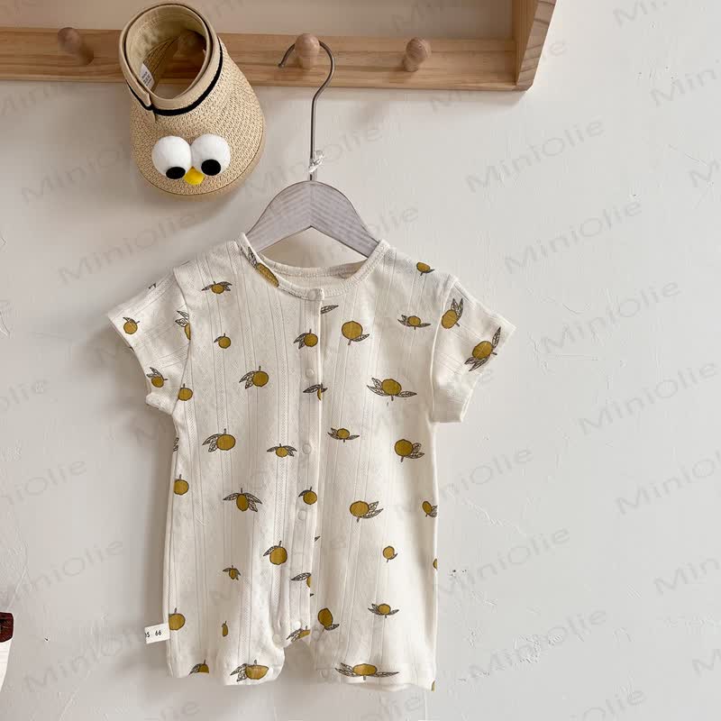 Baby Pure Cotton Breathable Romper - White Lemon - 18-24M - image 2