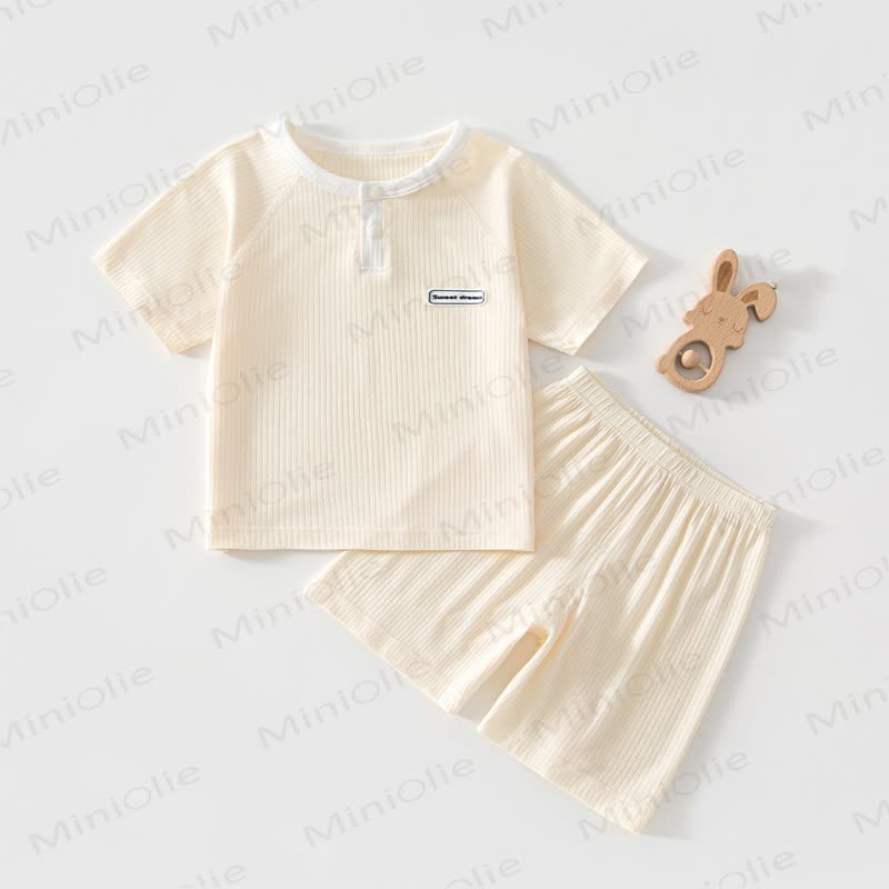 Toddler Baby Ribbed Summer Top and Shorts 2-piece Set - Yellow - 4-5T - image 2