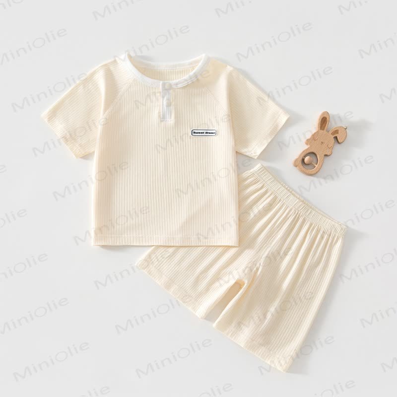Toddler Baby Ribbed Summer Top and Shorts 2-piece Set - Yellow - 4-5T - image 2