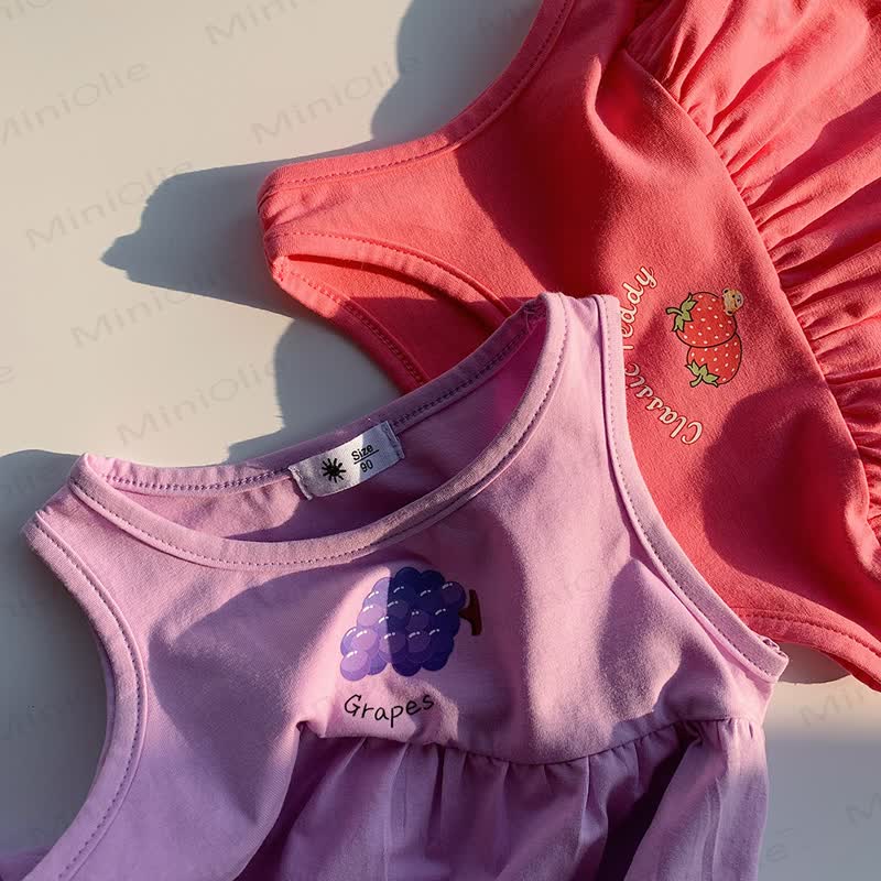 Toddler Girl Fruit Embroidered Sleeveless Dress - image 9