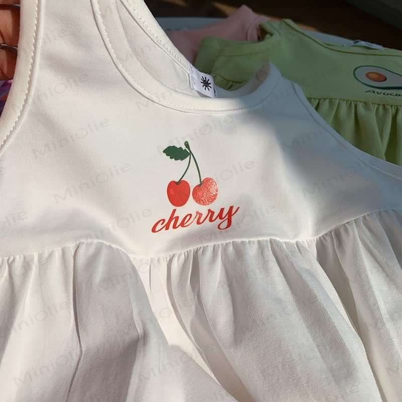 Toddler Girl Fruit Embroidered Sleeveless Dress - image 10
