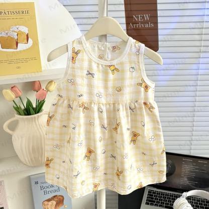 Toddler Girl Bow Print Sleeveless Dress - Yellow - 10-11T - image 4
