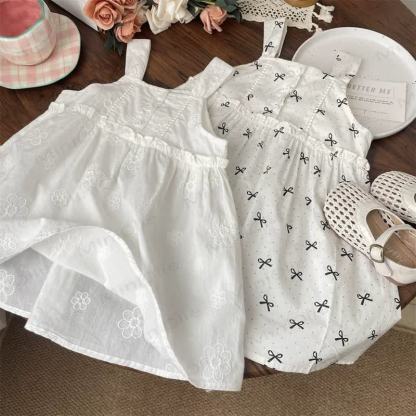 Toddler Girl White Summer Sleeveless Dress - image 1