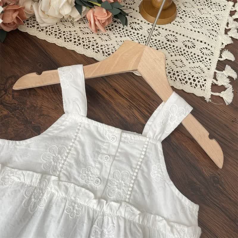 Toddler Girl White Summer Sleeveless Dress - image 5