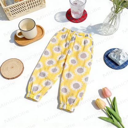 Toddler Cotton Elastic Waist Pants - Yellow - 8-9T - image 2
