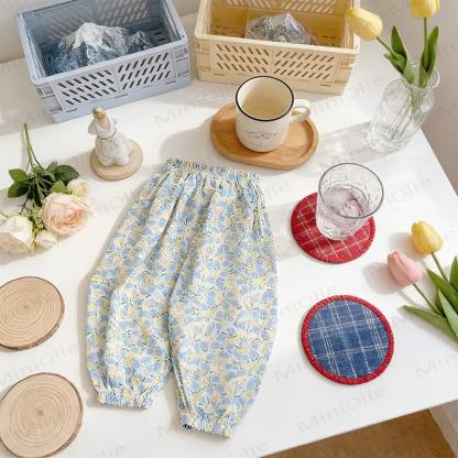 Toddler Cotton Elastic Waist Pants - Blue - 8-9T - image 10