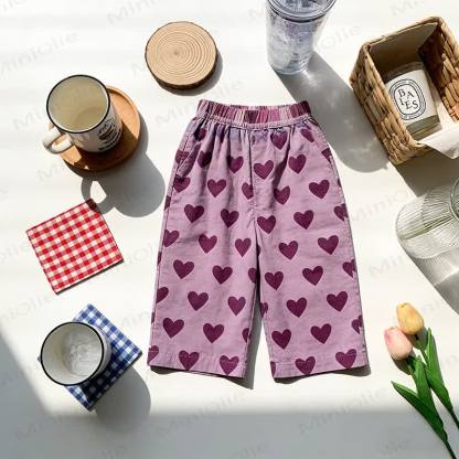 Toddler Girls Elastic Waist Pants - Purple Heart - 8-9T - image 3