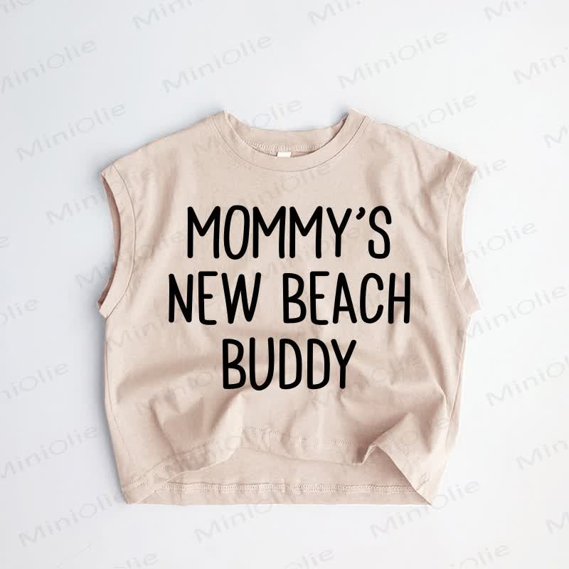DADDY'S/MOMMY'S NEW BEACH BUDDY Baby Toddler Khaki Tank Top - Khaki: MOMMY'S - 3-5T - image 2