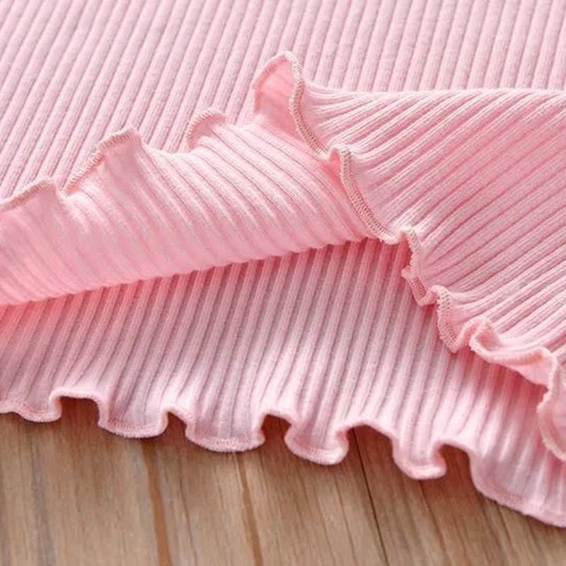 Toddler Baby Girl Ribbed Animal Embroidered Ruffle Trim T-Shirt - image 10