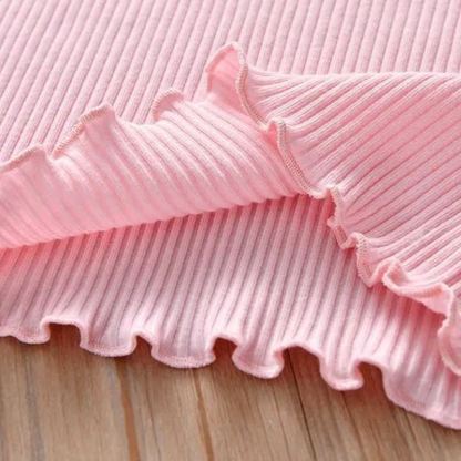 Toddler Baby Girl Ribbed Animal Embroidered Ruffle Trim T-Shirt - image 10