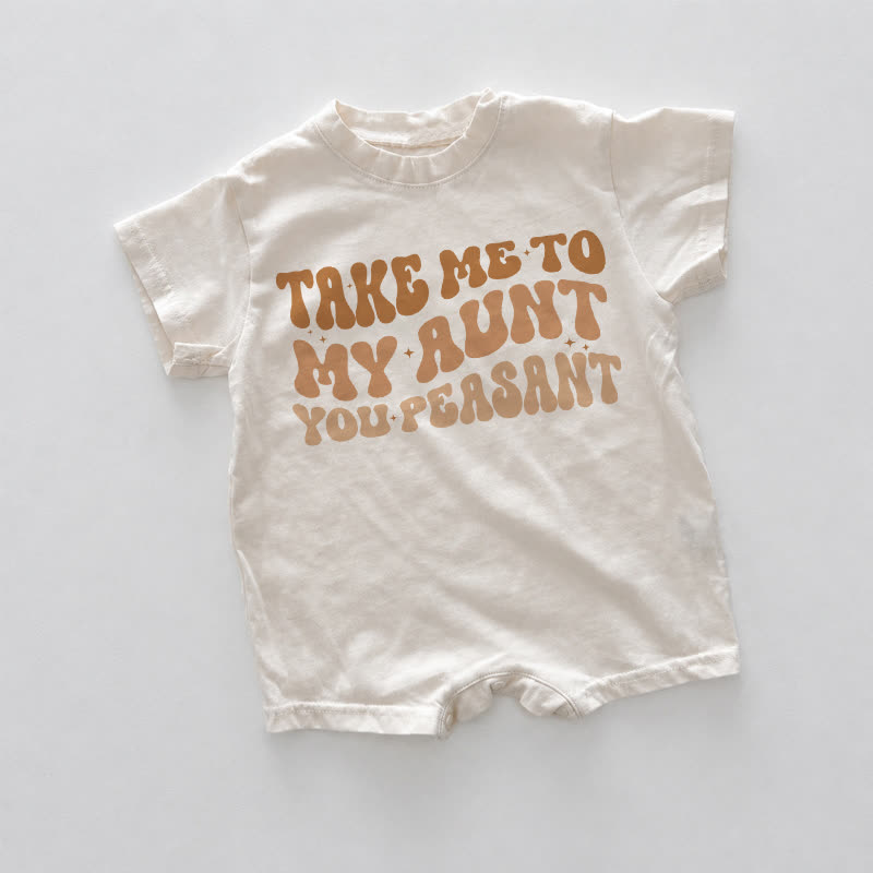TAKE ME TO MY AUNT YOU PEASANT Baby White Romper - White - 18-24M - image 1