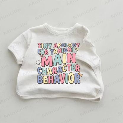TINY APOLOGY FOR TONIGHT'S MAIN CHARACTER BEHAVIOR  Baby White Goose Print T-shirt - White - 18-24M - image 1