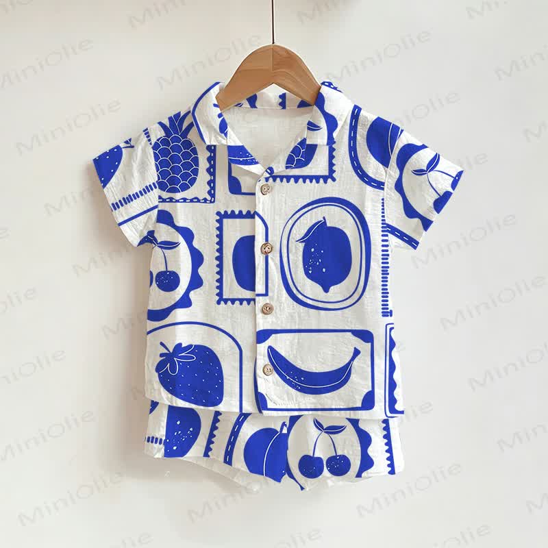 Baby Toddler Fruit Shirt and Shorts 2-piece Set - White - 3-5T - image 1