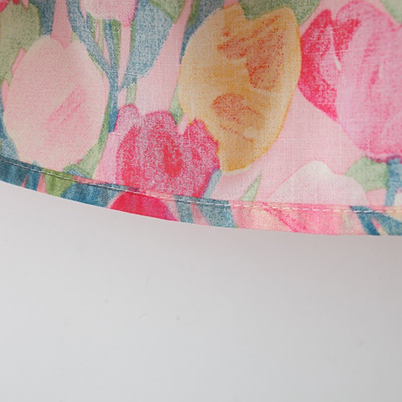 Baby Toddler Girl Tulip Print Tiered Summer Dress with Hat - image 7