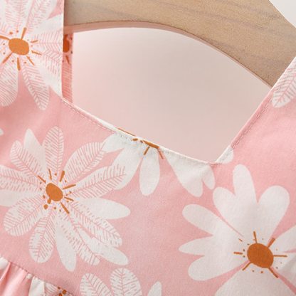 Toddler Baby Girl Daisy Print Bow Puff Sleeve Dress - image 7