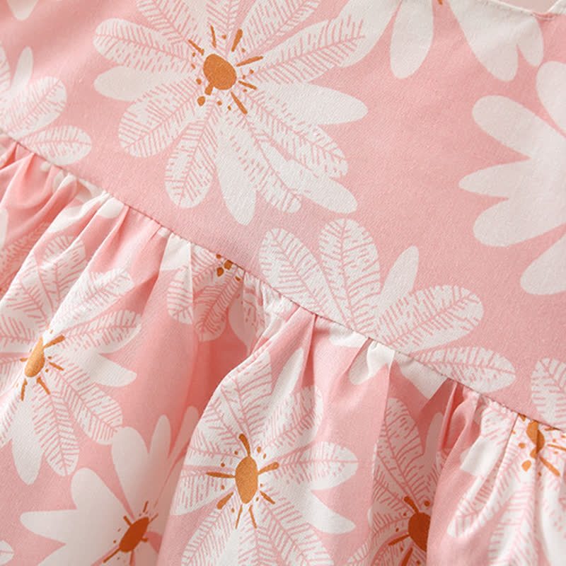 Toddler Baby Girl Daisy Print Bow Puff Sleeve Dress - image 11