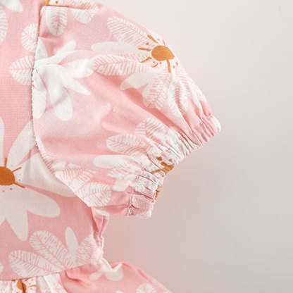 Toddler Baby Girl Daisy Print Bow Puff Sleeve Dress - image 10