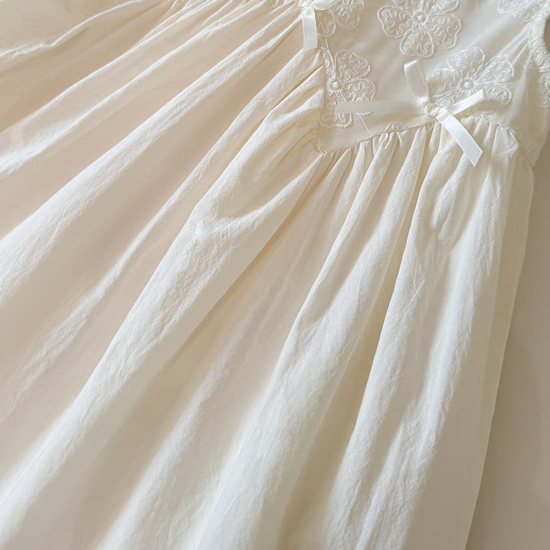 Toddler Girl White Floral Embroidered Lace Dress - image 4