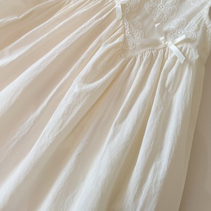 Toddler Girl White Floral Embroidered Lace Dress - image 4