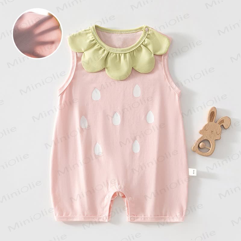 Baby Girls Petal Collar Sleeveless Knit Romper - image 3
