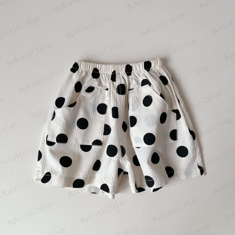 Baby Soft Cotton Lounge Shorts - White Dot - 2-3T - image 3