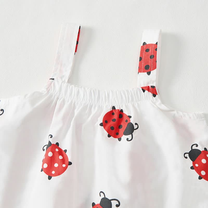 Baby Toddler Ladybug White Top and Shorts 2-piece Set - image 4