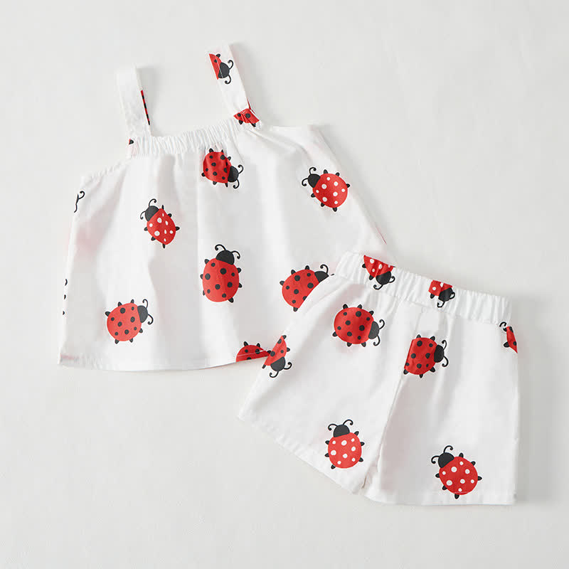 Baby Toddler Ladybug White Top and Shorts 2-piece Set - image 2
