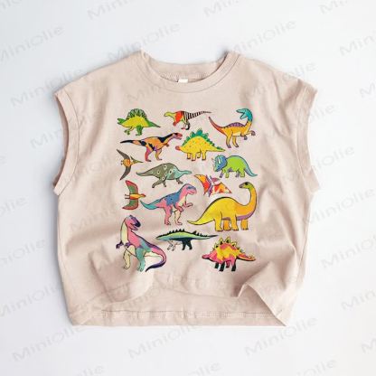 Baby Toddler Dinosaurs Print Khaki Tank Top - Khaki - 3-5T - image 1