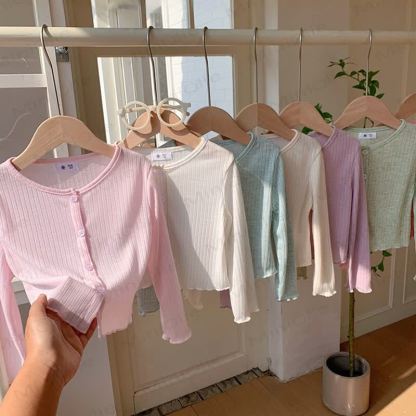 Toddler Girl Solid Color Ribbed Button Front Cardigan - image 2