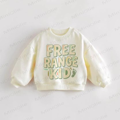 FREE RANGE KID Baby Toddler Slogan Cream Sweatshirt - Cream - 3-5T - image 1