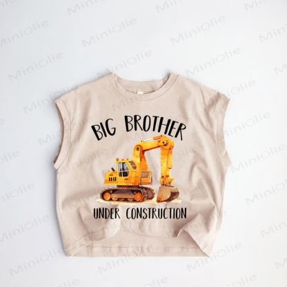 BIG BROTHER UNDER CONSTRUCTION Baby Toddler Excavator Khaki Tank Top - Khaki - 3-5T - image 1