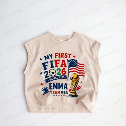 MY FIRST FIFA 2026 WORLD CUP EMMA TEAM USA Baby Toddler Football Khaki Tank Top - Khaki - 3-5T - image 1