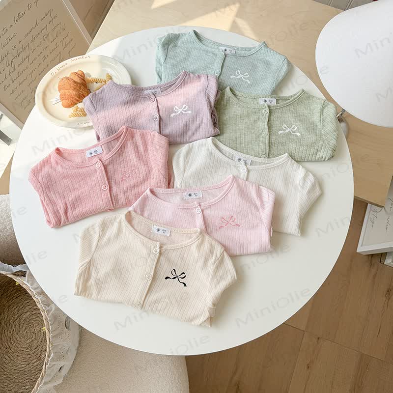 Toddler Girl Bow Embroidered Rib Knit Cardigan - image 11