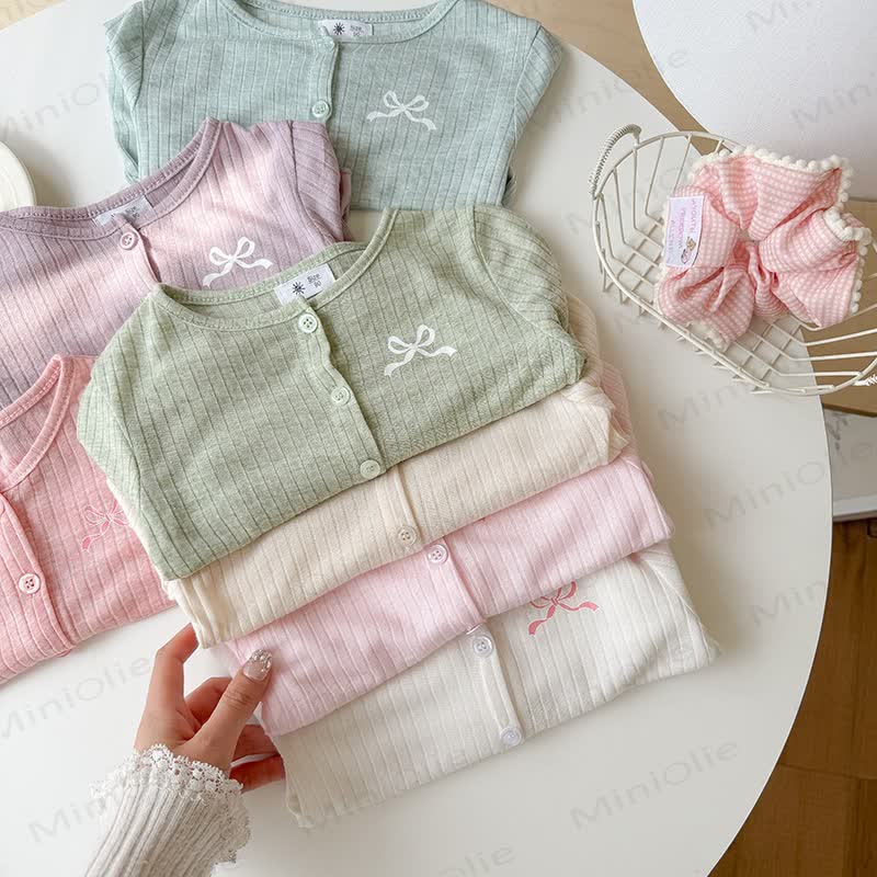Toddler Girl Bow Embroidered Rib Knit Cardigan - image 12