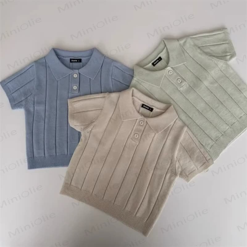 Toddler Girl Classic Ribbed Knit Short Sleeve Polo T-shirt - image 1