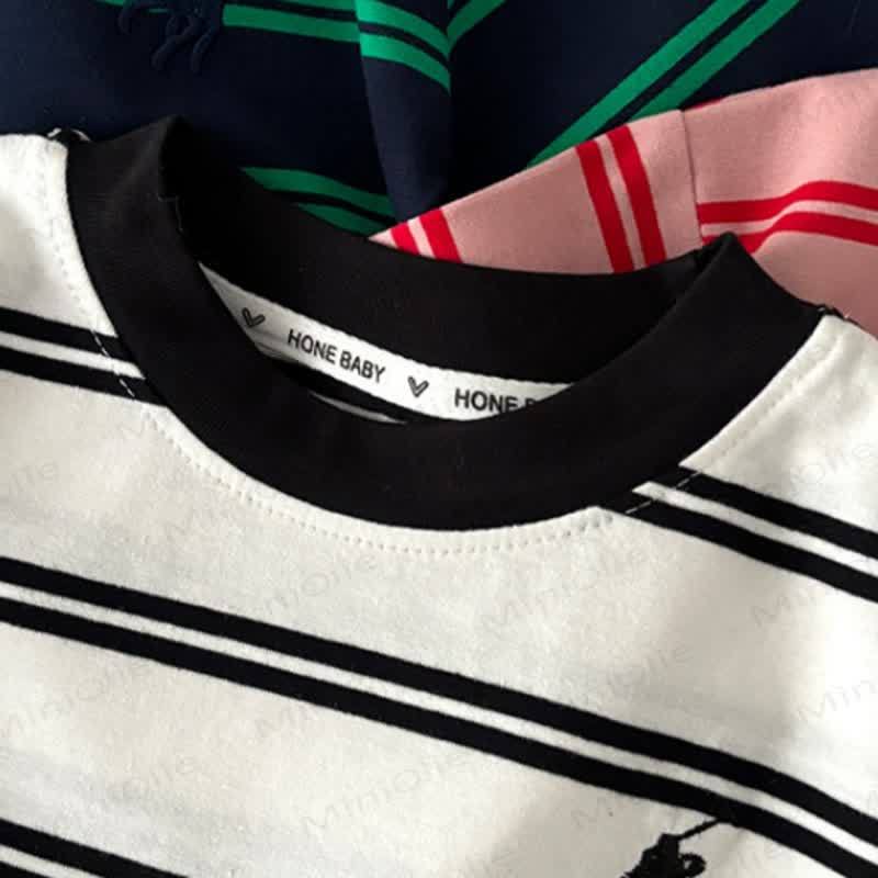 Toddler Striped Embroidered Crewneck T-Shirt - image 7