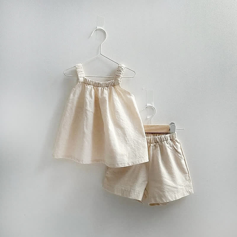 Toddler Baby Girls Cami and Shorts 2-piece Set - Beige - 4-5Y - image 2
