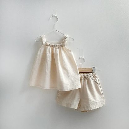 Toddler Baby Girls Cami and Shorts 2-piece Set - Beige - 4-5Y - image 2