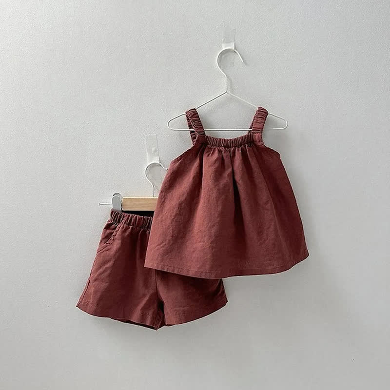 Toddler Baby Girls Cami and Shorts 2-piece Set - Red - 4-5Y - image 3