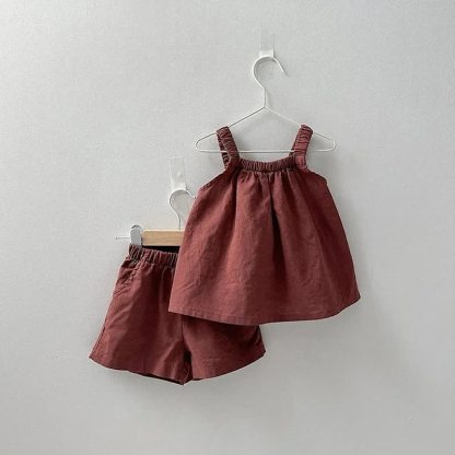 Toddler Baby Girls Cami and Shorts 2-piece Set - Red - 4-5Y - image 3