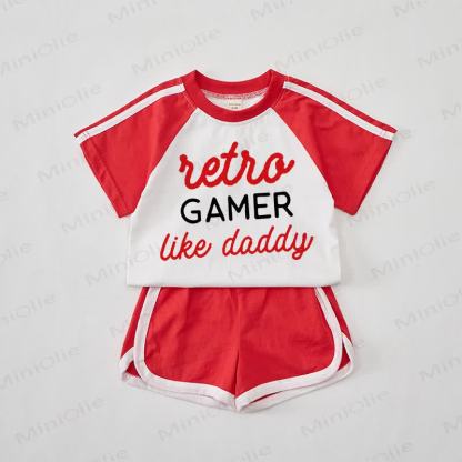 GAMER LIKE DADDY Baby Red T-shirt Set - Red - 2-3T - image 1