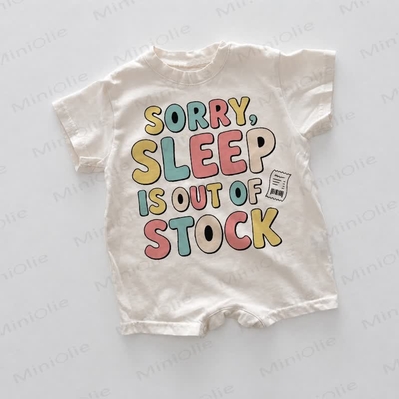 SORRY, SLEEP IS OUT OF STOCK Baby White Slogan Romper - White - 18-24M - image 1