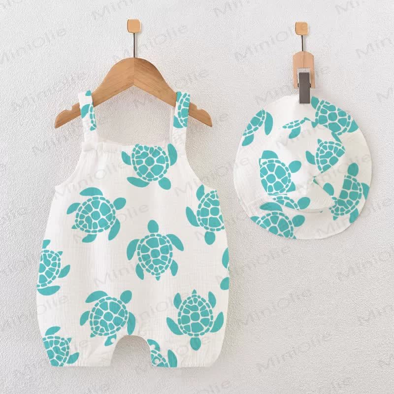 Baby Turtle White Romper with Hat - White - 18-24M - image 1
