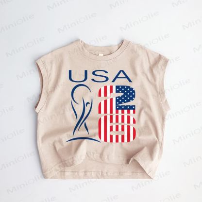 USA 26 Baby Toddler Football Khaki Tank Top - Khaki - 3-5T - image 1